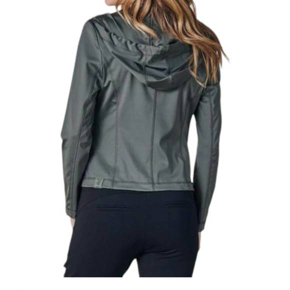 NEW ZHRILL darcia techno hooded blazer in grape leaf - Picture 4 of 4